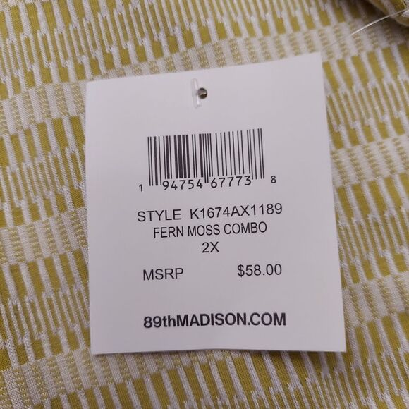 89TH & MADISON Hi/Low Striped 3/4" Sleeve Top - Picture 11 of 11